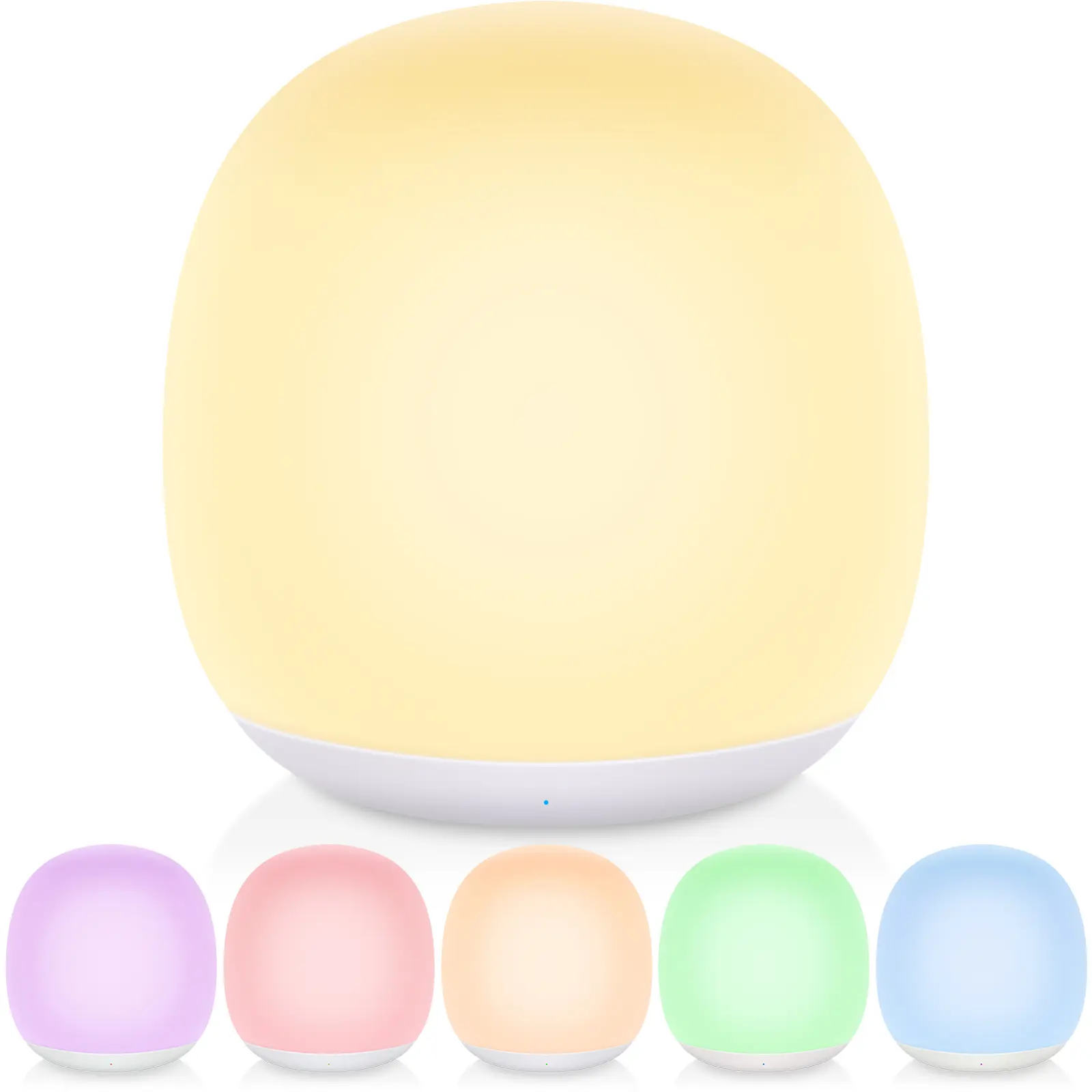 [TYUTE]Night Light for Kids, Baby Light for Nursery with 8 RGB Colors Changing, Egg Night Light with 1H Timer & Touch Control, Soft BPA Free Portable Dimmable Night Lamp for Kids Room