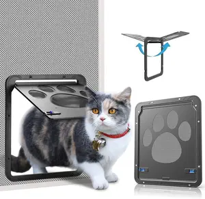 Ownpets Pet Screen Door,Inside Door 8x10x0.4 inch,Lockable Magnetic Flap Screen Automatic Lockable Black Door for Puppy Dog and Cat Door