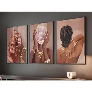 3 Poster set, Black woman art. Wall art, House Decor, House Decor, Black Female art, Black Girl Art