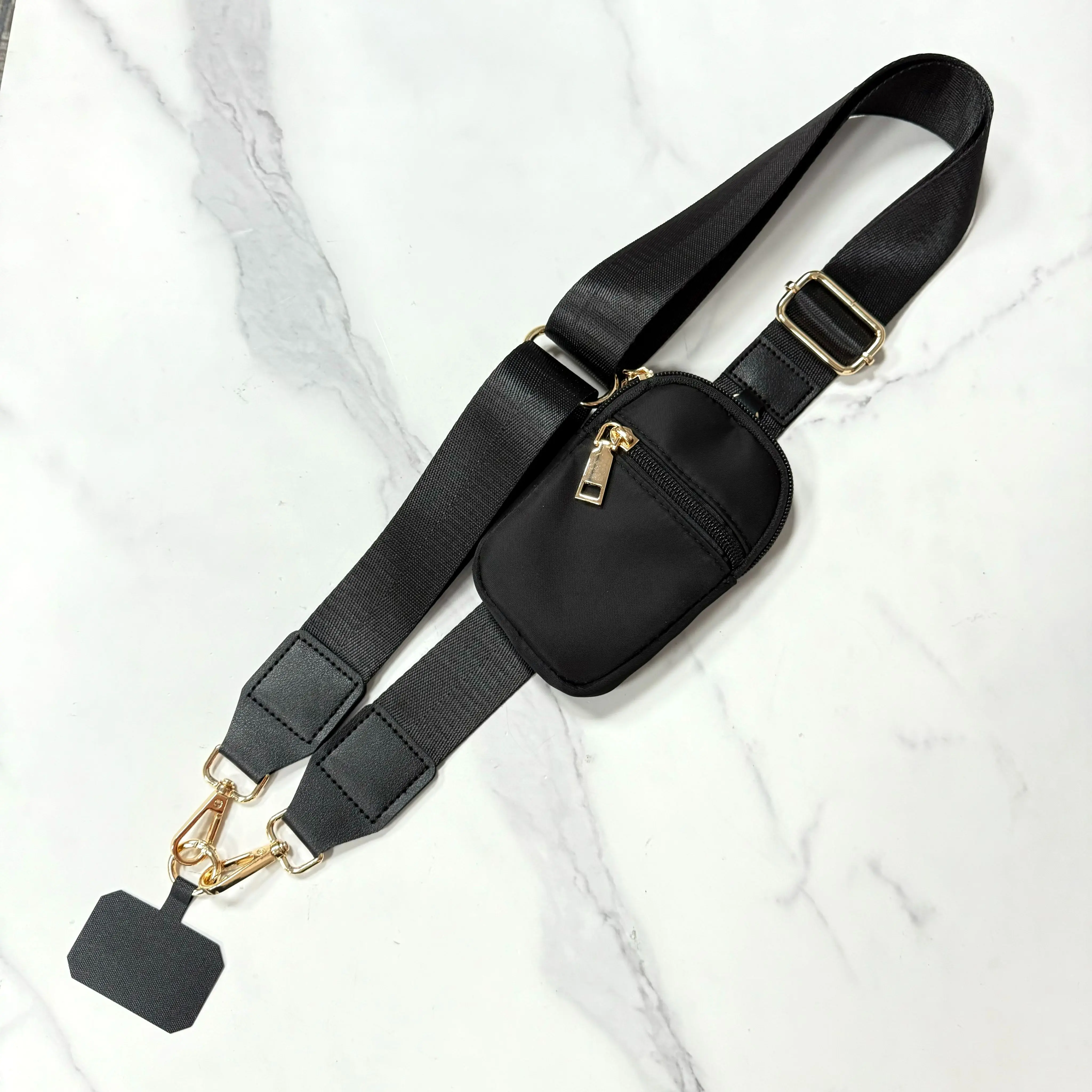 Crossbody Phone Strap, Patterned Canvas Cellphone Lanyard for Women & Men, Minimalist Adjustable Accessory with Zippered Pouch, Phone Accessories, Crossbody Phone Lanyard