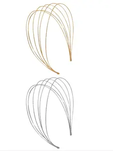 Minimalist Layered Design Metal Hair Hoops, Casual Versatile Hair Accessories for Women & Girls, Minimalist Headwear Suitable for Daily and Casual Party, Adjustable Headband