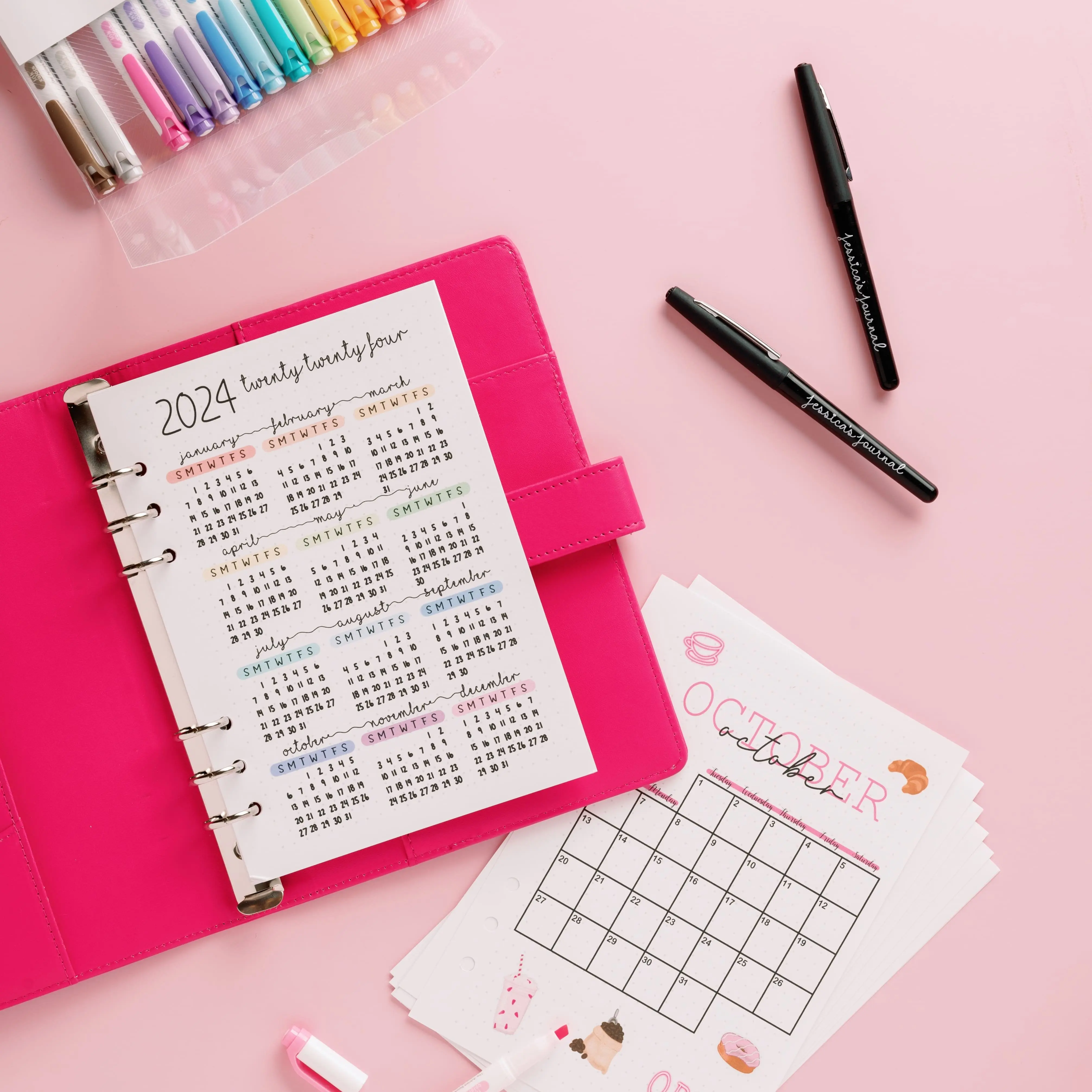 The Beginner Starter Kit - Budget-Friendly Self-Care Journaling Set with 29 Color Options, 15 Dual-Ended Highlighters, 2 Black Markers, and 11 Pages for Easy Start