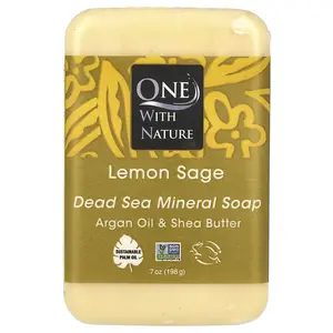 One with Nature Dead Sea Mineral Bar Soap, Lemon Sage, 7 oz (198 g)