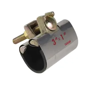 Stainless Steel One-Piece Galvanized Repair Pipe Clamp with Single Bolt, 2” x 3” inches | water pipe repair, plumber pipe holder, or copper pipe leak repair kit.