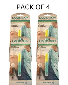 Liquid Skin The Better Bandage; Waterproof, Quick Dry, Seal & Protect, 4-Count - For minor cuts, cracks & abrasions, flexible protection 5g each, no sting