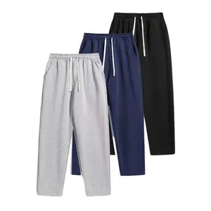 Men's Casual Jogger Pants - Elastic waistband with drawstring design, side pockets, autumn and winter athletic style full-length pants, comfortable fabric, durable material suitable for sports, workouts, and outdoor activities solid fashion sweatpants