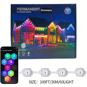 100ft Smart Permanent Outdoor Lights Pro,  30LM Triple-LED Lights, Outdoor Decorations with 79 Scene Modes, IP67 Waterproof Work