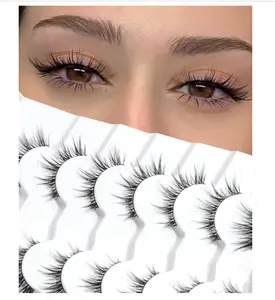 Natural Lashes That Look Like Extensions Strip Lashes Natural Look Thin Band Wispy Eyelashes 13mm Cat Eye False Eyelashes Foxy Eye Lashes 12 mm