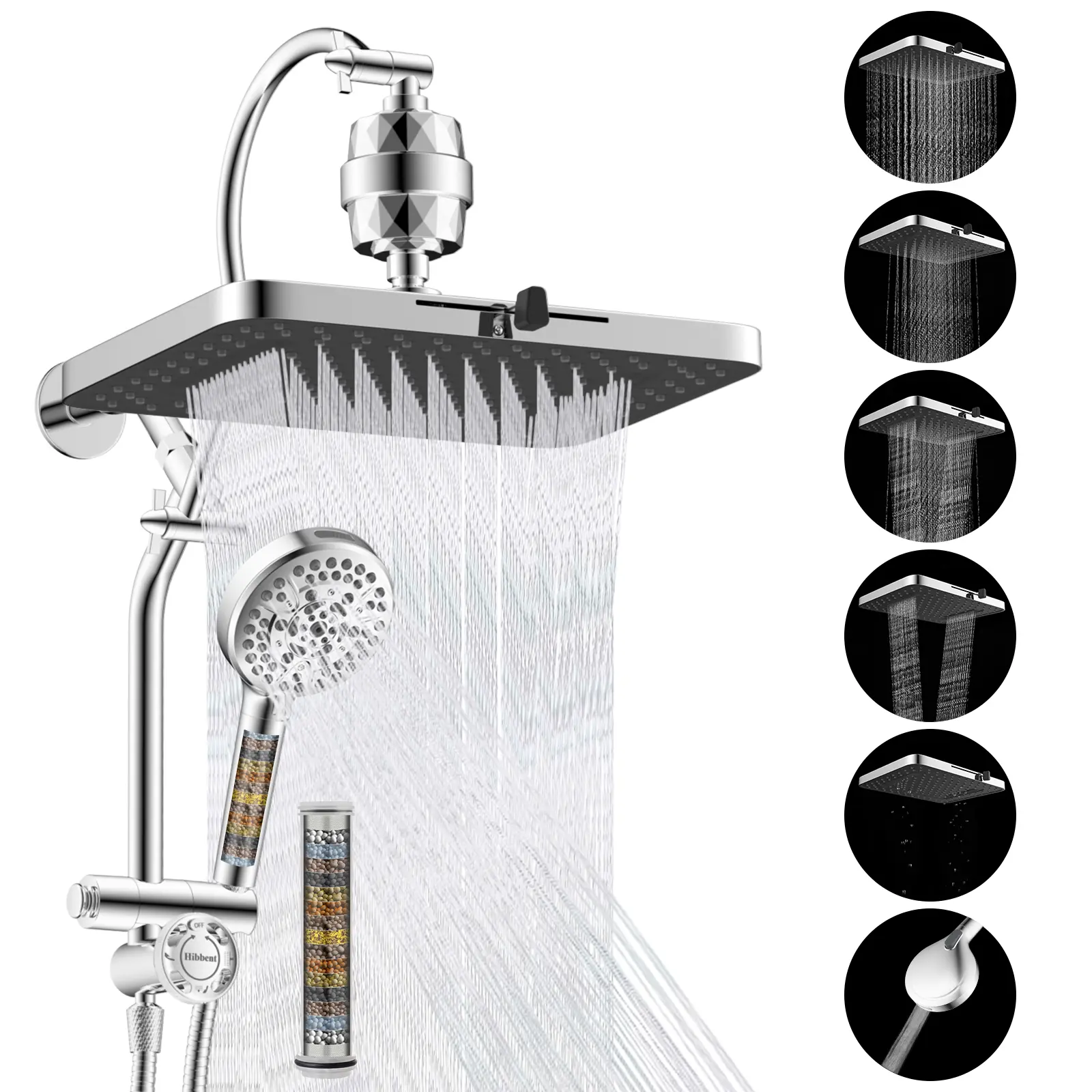 Chrome + + 20 Stage Shower Filter set