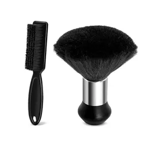 Barber 2-Piece Neck Duster Brush & Hair Removal Kit, Durable Nylon Bristles Tool for Gentle Cleaning, Salon Hair Stylist Supplies Set