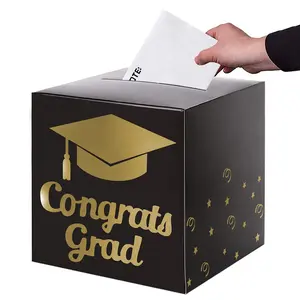 Graduation Certificate Box with Stand, Congratulations Grad! Foldable Hardboard Decoration Box for Party Decorations, Graduation Gifts