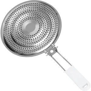 Stainless Steel Heat Diffuser for Gas and Electric Stove - Even Heat Distribution Induction Cooktop Adapter Plate - Food Warmer Simmer Plate for Gas Stove with Flame Guard, Cool-Touch Handle Glass Kitchen