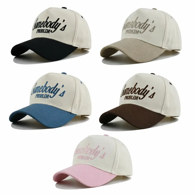 Unisex 2-Tone Color Block Trucker Baseball Cap - Bold Letter Embroidered, Adjustable, Breathable, 55-59 cm Korean-Style UPF Beach Sun Hat, Fashionable Accessory for Casual Outfits