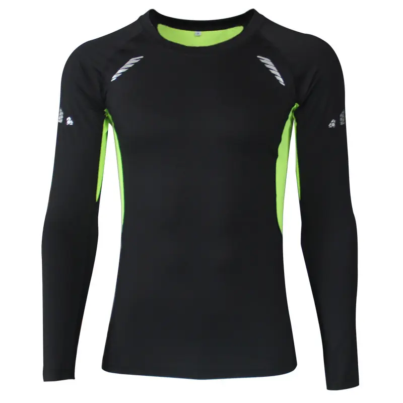 Men's Compression Base Layer Shirt, Solid Milk Silk Fabric for Running Sport, High Elastic All-Seasons Performance Wear, Black New Long Sleeve, Plus Size, Sporty Chic, Fitness Equipment, Male, Elastane