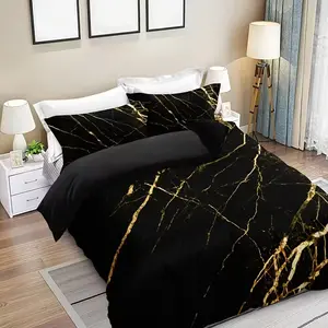 Marble Texture Bedding Set, Luxury Marble Print, Guest Room Decor, Elegant Bedroom Accessories, High-Quality Comfort Mattress Cover