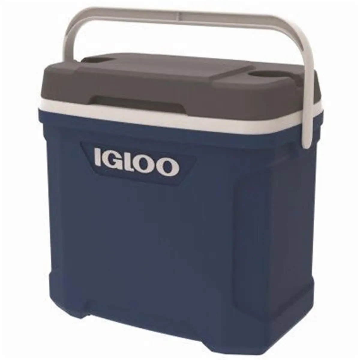IGLOO Contour 30 qt Portable Cooler, Majestic Blue 41-Can Ergonomic Ice Chest with Slotted Lid and 3-Position Swing-Up Carry Handle, 3 Grab Positions, Camping Gear, Hiking