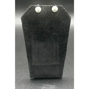 Handcrafted Navajo Sterling Silver Pearl Stud Earrings