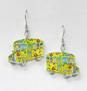 School bus earrings