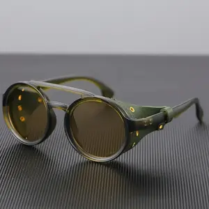 Men's Vintage Punk Sports Eyewear - Round Retro Windproof Outdoor Glasses with Windproof Protection, Ideal for Fishing, Suitable for Cycling, Classic Fishing Accessory