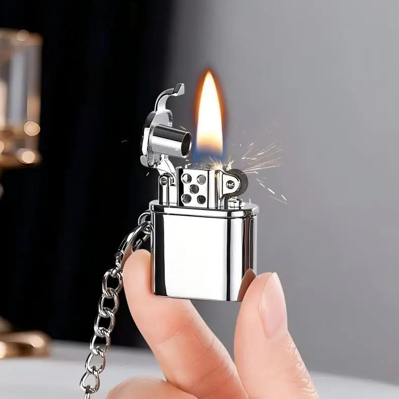 EDC Mini Metal Lighter Keychain Tool Accessories - Cool Men's Camping Travel Survival Gift, Car Keychain, Outdoor Small Tool