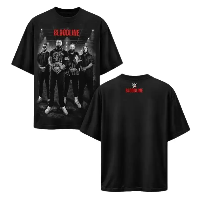 WWE The Bloodline Authentic Photo T-Shirt Vintage Oversized Graphic Champion Tee – Y2K Premium Cotton Top Trendy Streetwear Unisex Wrestling Gift Fans