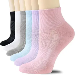 CS Cushioned Ankle Crew Running Socks 6 Pairs for Women Daily Work Sport