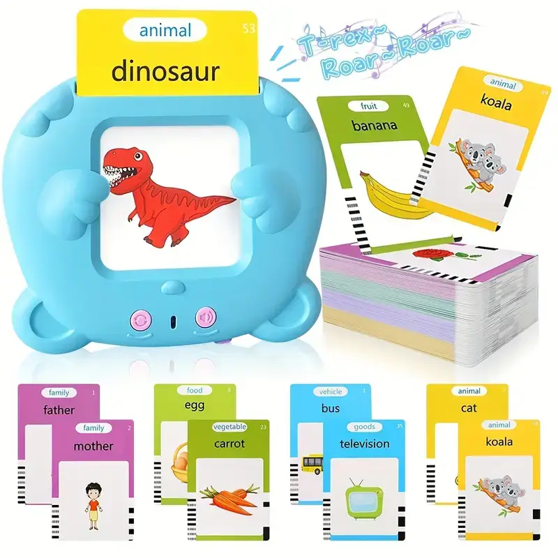Talking Flash Cards, Speaking Card Early Education Learning Toy, Children's Education Toy, Language Learning Speaking Toy, Language Therapy Toy, Child