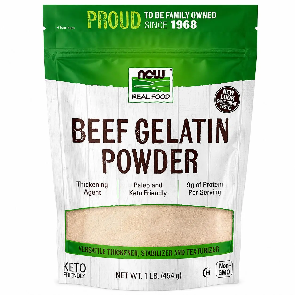 NOW Foods Beef Gelatin Powder, 1 lb Edible Dietary Supplement, Natural Thickening Agent, Protein Source for Health & Fitness