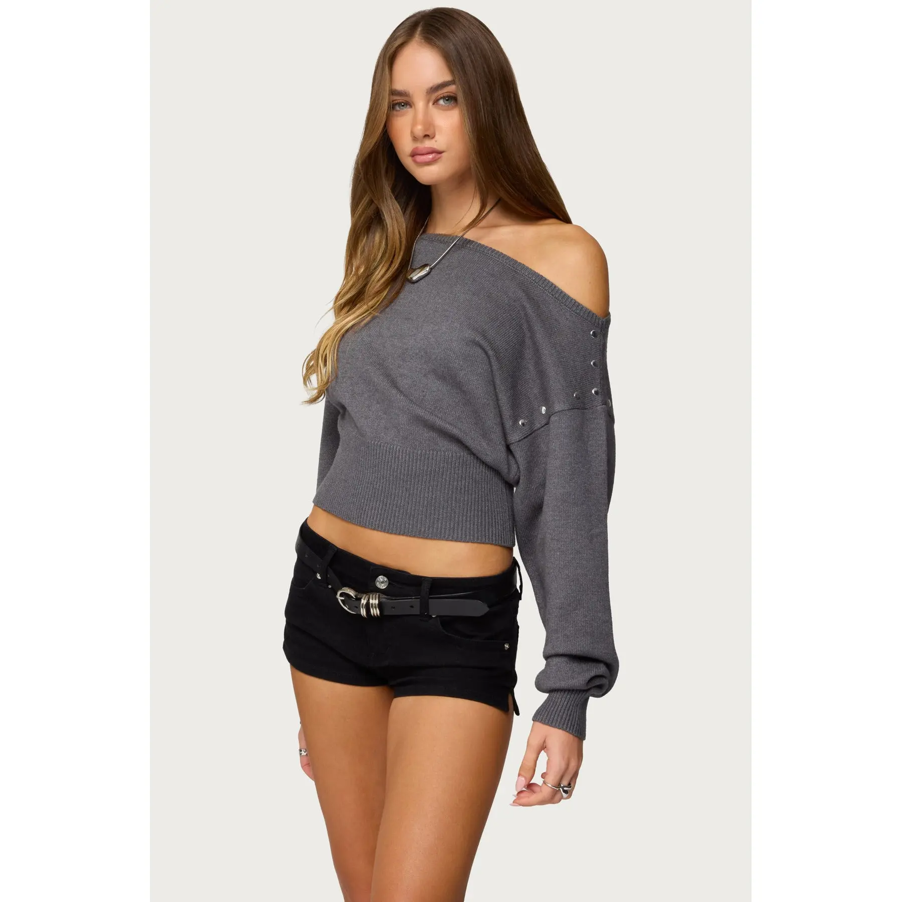 Doro Studded Off Shoulder Sweater Doro Studded Off Shoulder Sweater