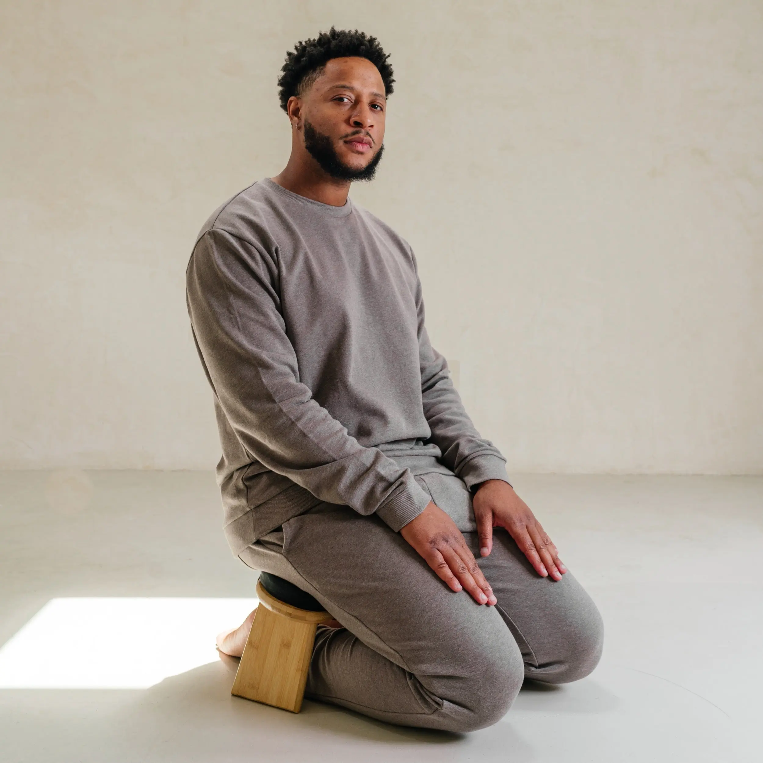 Padded Folding Bamboo Meditation Bench