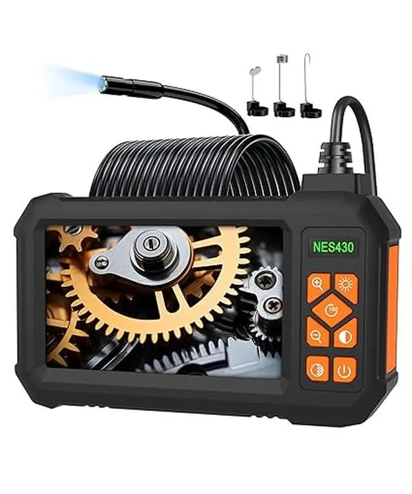 Industrial Boroscope Camera with Light-4.3''HD Screen Inspection,IP67 waterproof Endoscope with 8 Adjustable LED lights,3.28ft Semi-rigid Snake cable,Inspection Scope for Automotive,Mechanic,Wall,Vehicle,Drain,Home Improvement Gifts for Men