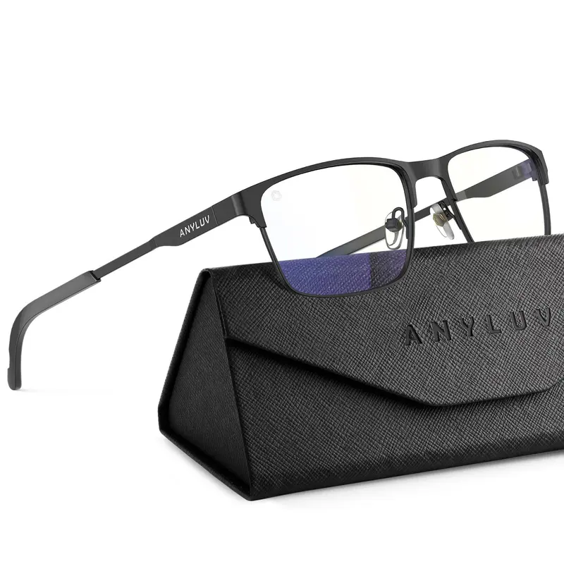 KALIYADI Modern Anti-Bluelight Glasses for Men-Women, High Quality Lightweight Durable Eyewear with Modern Look, Easy to Style, UV 400 Protection for Computer Gaming Eye Strain Relief (A132)