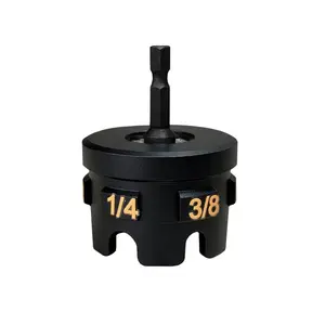 Nut Zipper Drill Attachment for Fast Nut Removal, Fits 1/4", 3/8" & 1/2" Threaded Rods, Bolt Remover Tool for Conduit Racks & Strut Systems, Includes 6 Replacement Heads