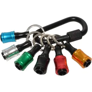Bit Holder 1/4 inch Hex Shank Screwdriver Bits Holder Extension Bar Keychain Screw Adapter Drill Change Hand-held Screwdrivers Drill Bits Holder Portable (6count-B)