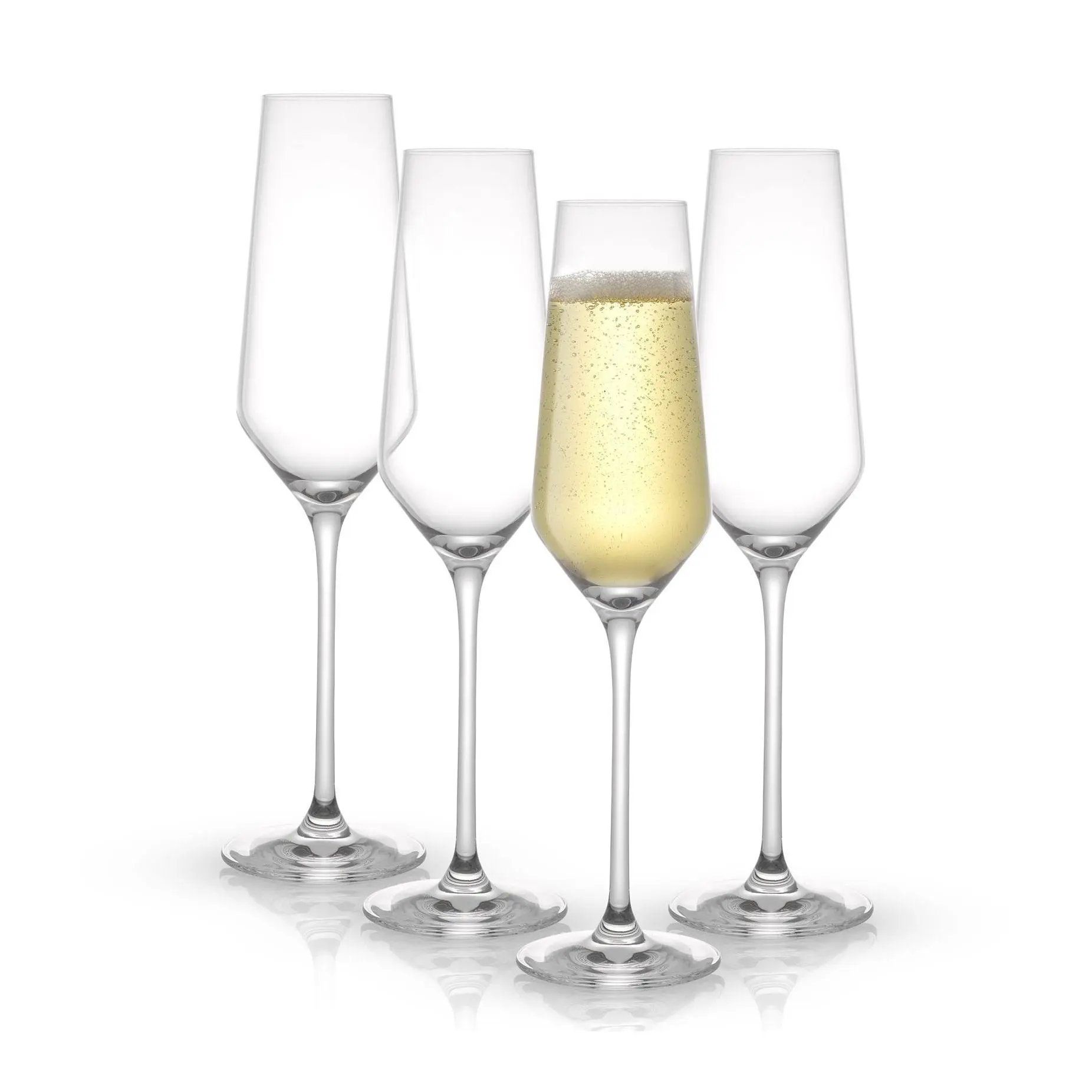 JoyJolt Set of 4 6.7oz Layla Crystal ChampagneGlasses JoyJolt Set of 4 6.7oz Layla Crystal ChampagneGlasses