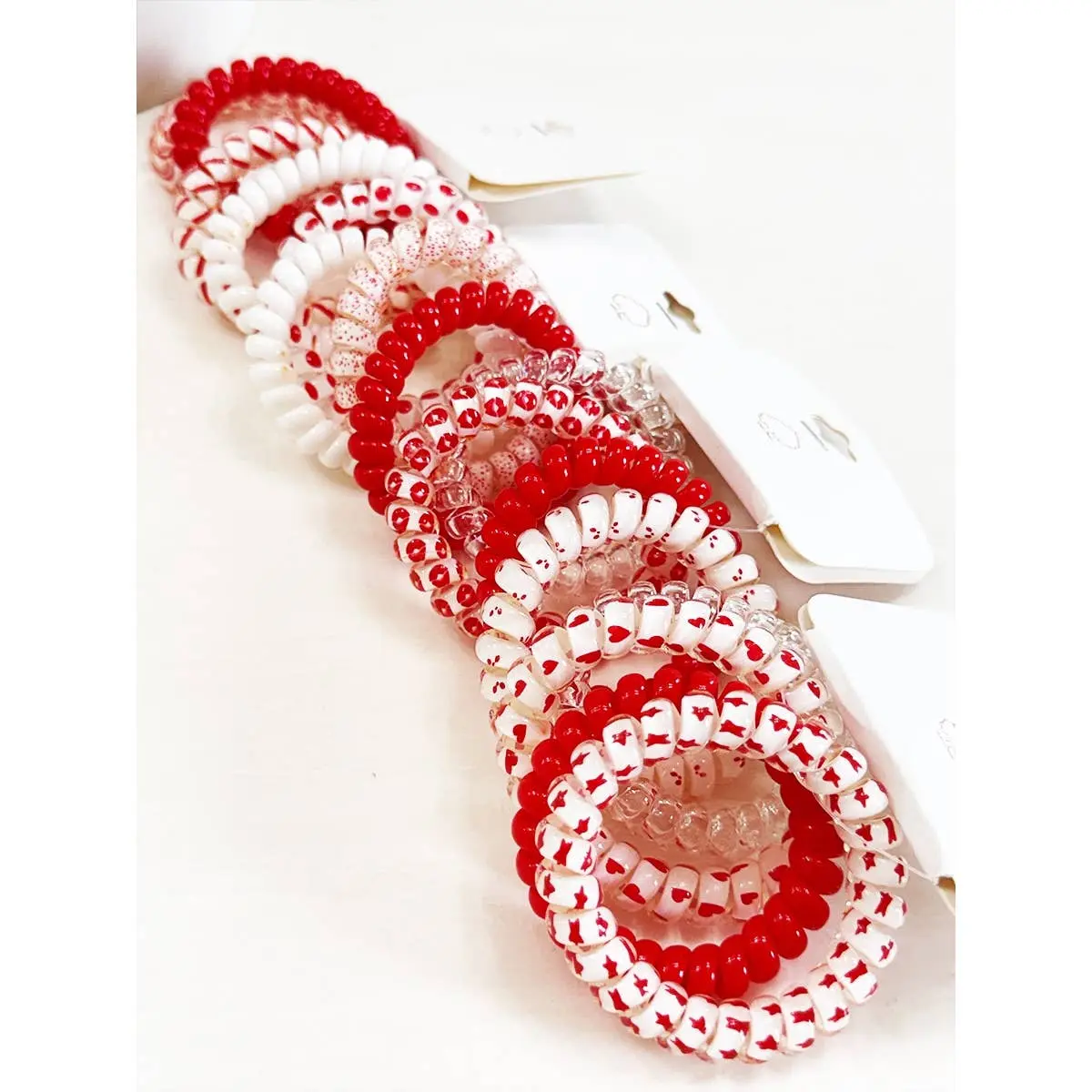 Red Spiral Hair Ties