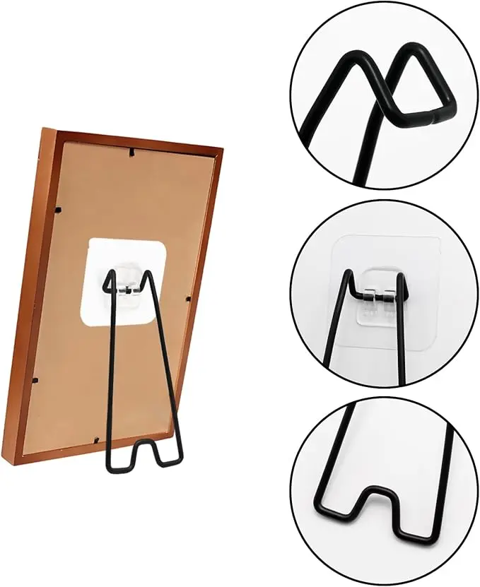 2pcs Frame Holder Display Stand, Adhesive Base and Bracket, Suitable for All Sizes, Ideal for Home, Office, Business, Photos, Art, Signs