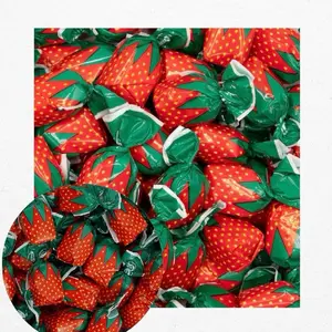 Individually Wrapped Strawberry Bon Bons Buds with Strawberry Liquid Center 1 Pound Sweet Treats for Parties and Celebrations