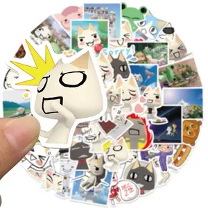 50pcs Kawaii Toro Inoue Cat Stickers Waterproof DIY Cute Cartoon Vinyl Decals for Laptop Notebook Phone Skateboard Kids Gift