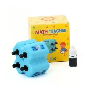 The Math Teacher 4-in-1 Stamp Roller Addition Subtraction Multiplication Fill the Blank Educational Math Toy & Learning Tool for Kids, Parents, Teachers & Homeschool