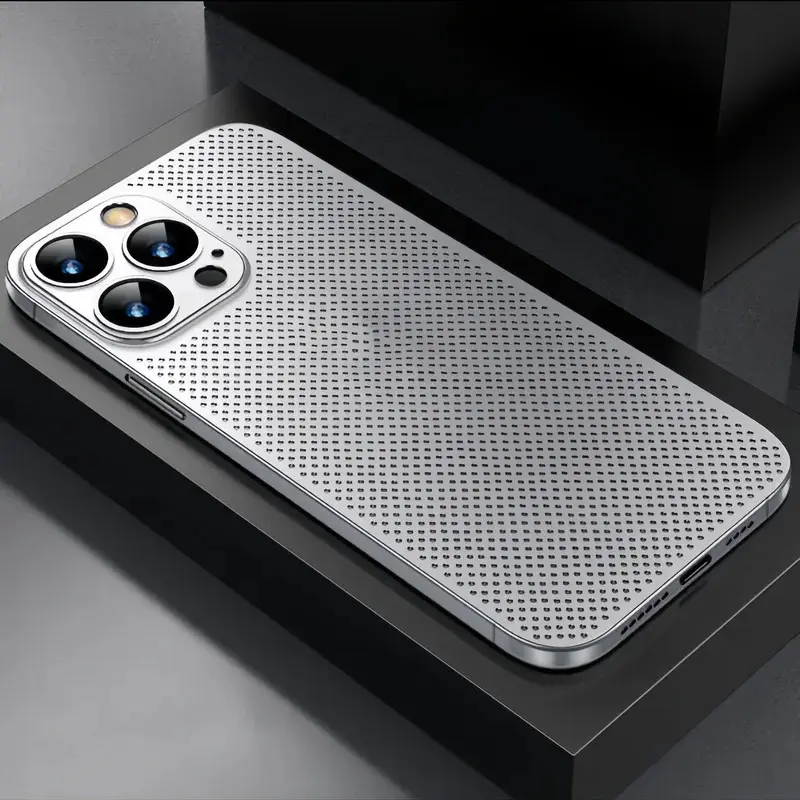 Heat Dissipation Breathable Cooling Case Ultra Thin Matte Mesh Hollow Slim Hard For iPhone 16 15 14 13 12 Pro Max Plus