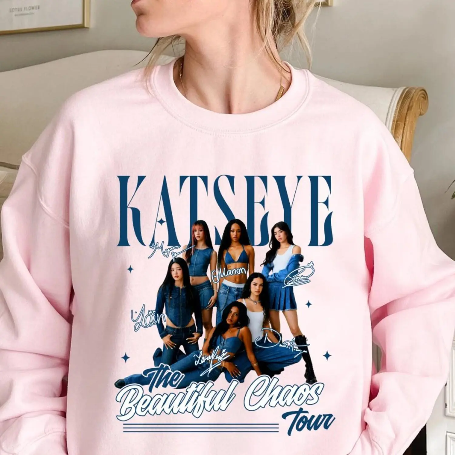 Adult & Youth KATSEYE Sweatshirt, Fan Merch for EYEKONs, Kpop Merch, Sweater, World Tour, Katseye Music Sweatshirt, Beautiful Chaos Hoodie, Gnarly Shirt, Gabriela