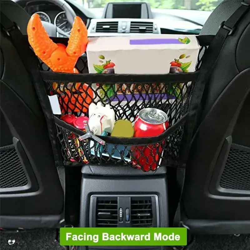 Car Mesh Storage Box, Universal Car Pet Isolation Net, Dog Barrier, Seat Between Wallet Holder, Stretchable Car Seat Bag, Travel