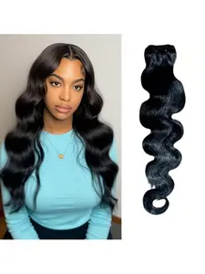 Human Hair Bundles Body Wave Bundle Human Hair 12-30 Inch Grade Brazilian Virgin Hair Body Wave 1 Bundle Human Hair Weave Human Hair Extensions For Women #1B Natural Color