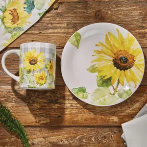 Sunflower Check Dinnerware