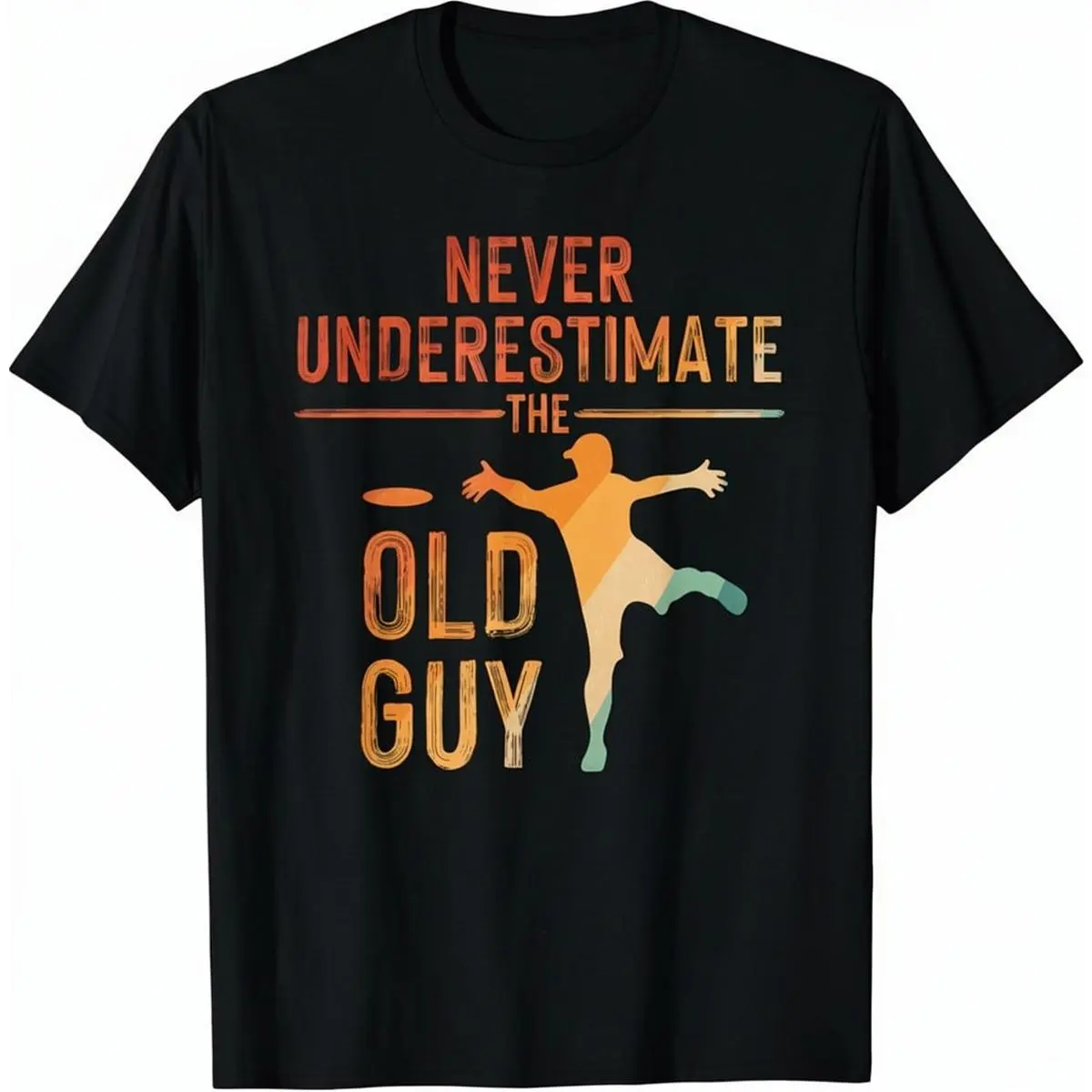 Men's Classic Disc Golf Graphic T-shirt, 100% Cotton Short-Sleeve Crewneck Tee in a Casual Oversized Fit