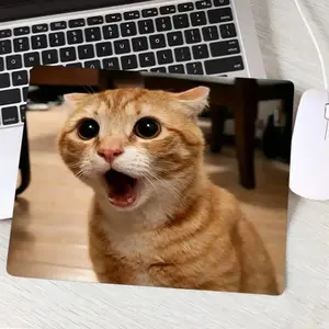Funny Cat Meme Mouse Pad Square Rubber Mouse Pad, Locked Edge, Non-slip, Smooth Surface. Computer Accessory for Office & Gaming, Fits Laptop & PC. Available in Large 45×40cm and Small 22×18cm.