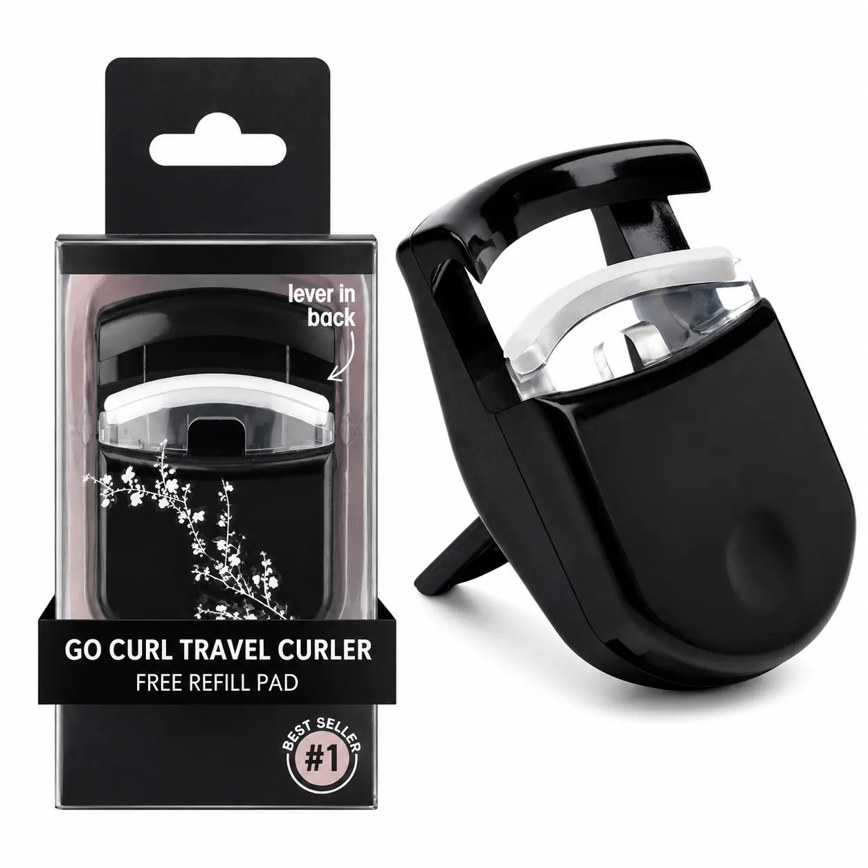 Mini Travel Eyelash Curler, Compact Portable Lash Curling Tool with Gentle Grip for Natural & False Lashes, Purse and Makeup Bag Essential