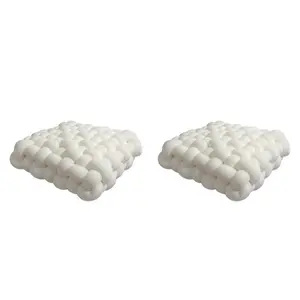 2pcs Knot Pillow, Floor Pillows for Meditation, Chair Back Cushions Seat Sofa, Knotted Throw Pillow for Couch, Large Cushions Sitting, Crochet Knot Pillows, White Throw Pillow, Soft Touch Cushion