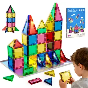 32PCS Jumbo Magnetic Tiles Set | Extra-Large STEM Building Blocks for Kids 3 to 99 Years | Choke-Proof Design with Super Strong Magnets